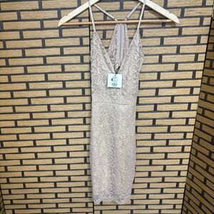 Revamped Tan Lace Dress Size XS